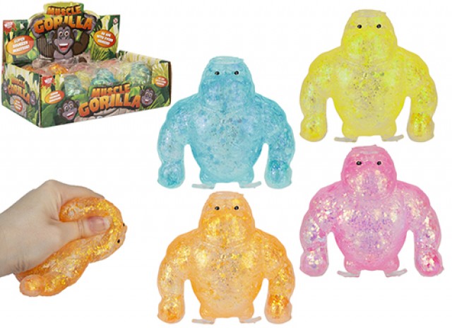 SQUISHY GORILLA Gorilla Muscoloso Squishy 9cm in TPR+ Maltose In ba g- In espo da 12pz 4ass…x12…x96